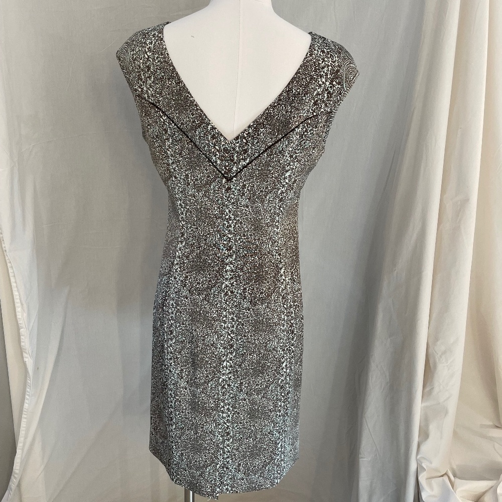 Tory Burch Sleeveless Dress, NWT, Teal/Brown, Size 10